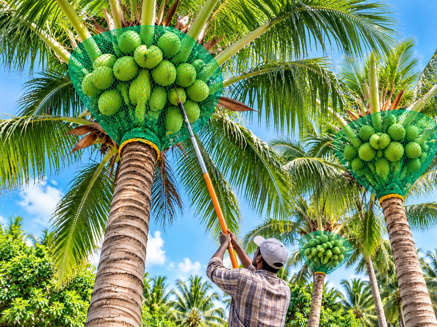 Coconut tree safety nets